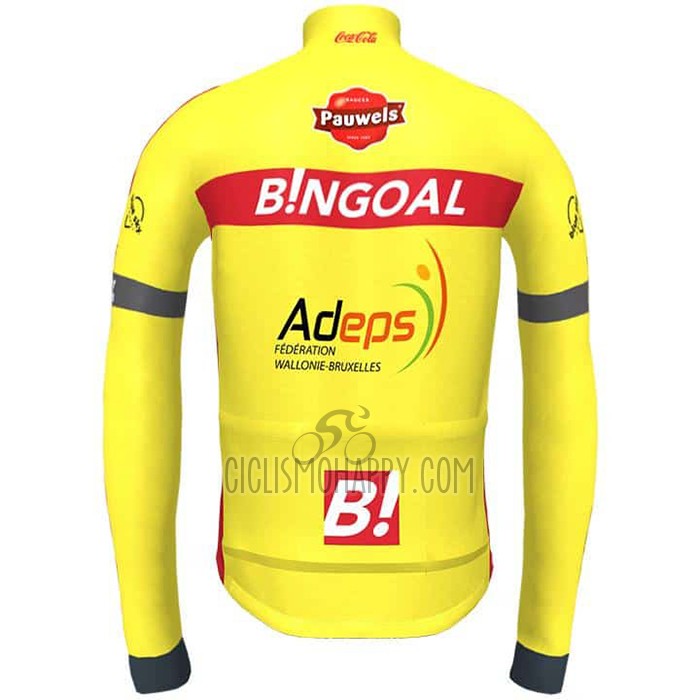 Allonie Bruxelles Cycling Jersey Bib Tight 2021 Men Long Sleeve Yellow